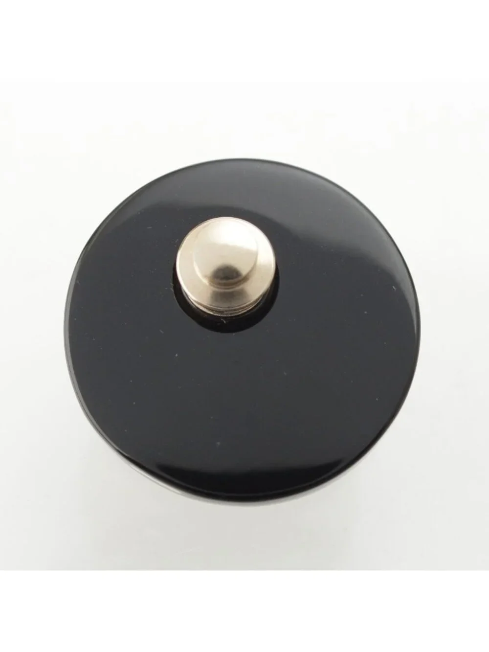 Chanel Resin Round CC Logo Chain Pin Badge Black Shoulder